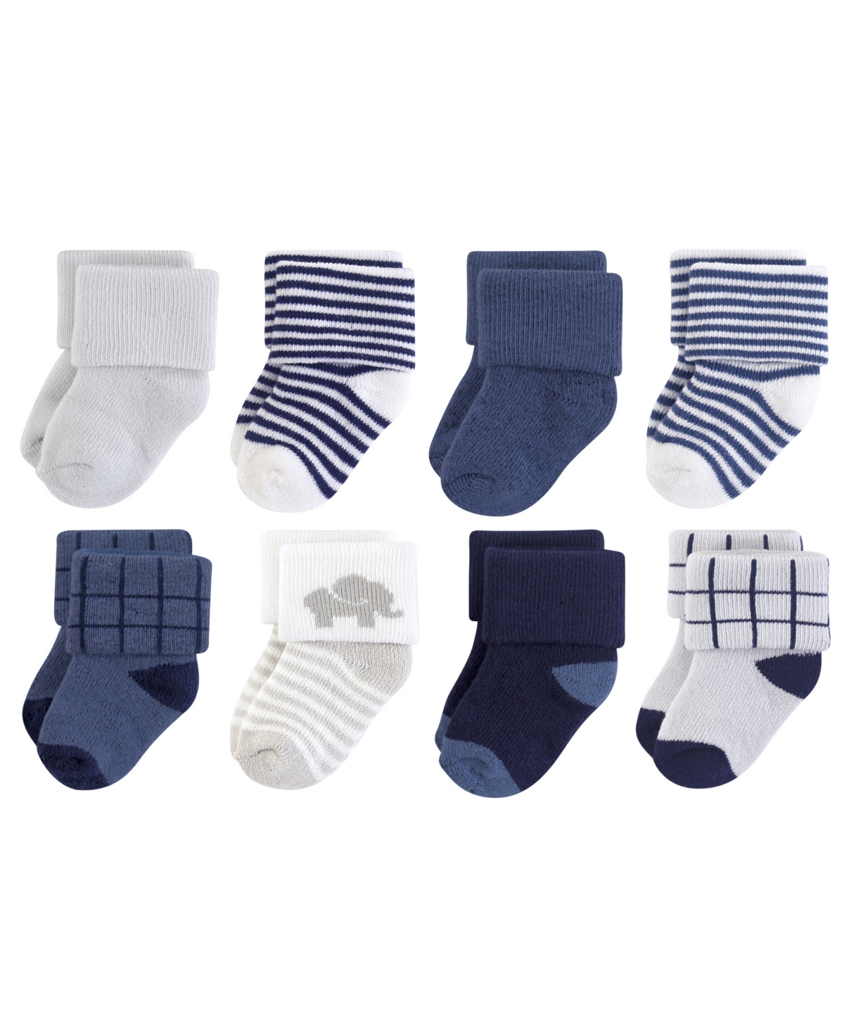 Touched by Nature Baby Boys 8-Pair Natural Terry Comfort Socks