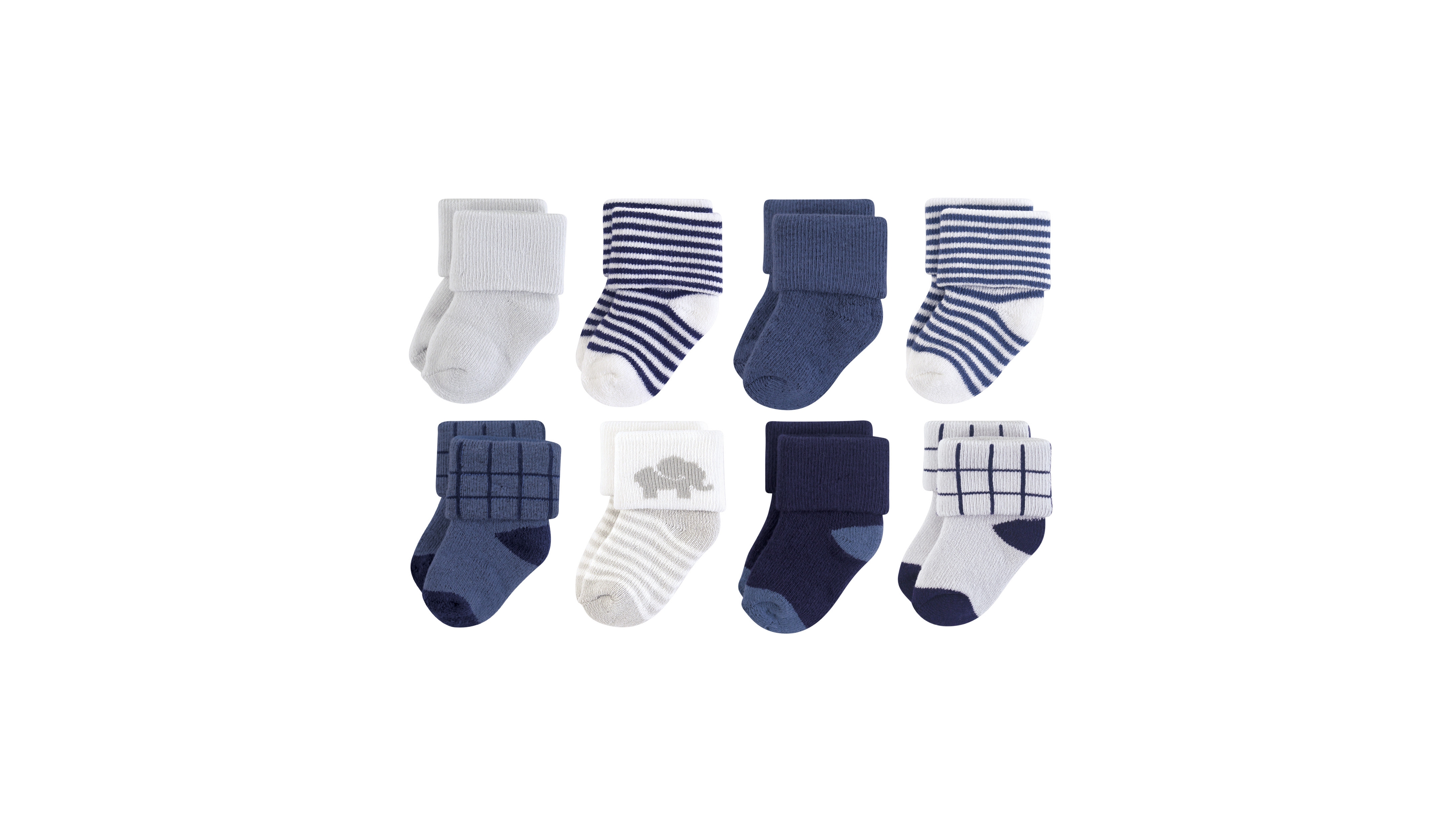 Touched by Nature Baby Boys 8-Pair Natural Terry Comfort Socks