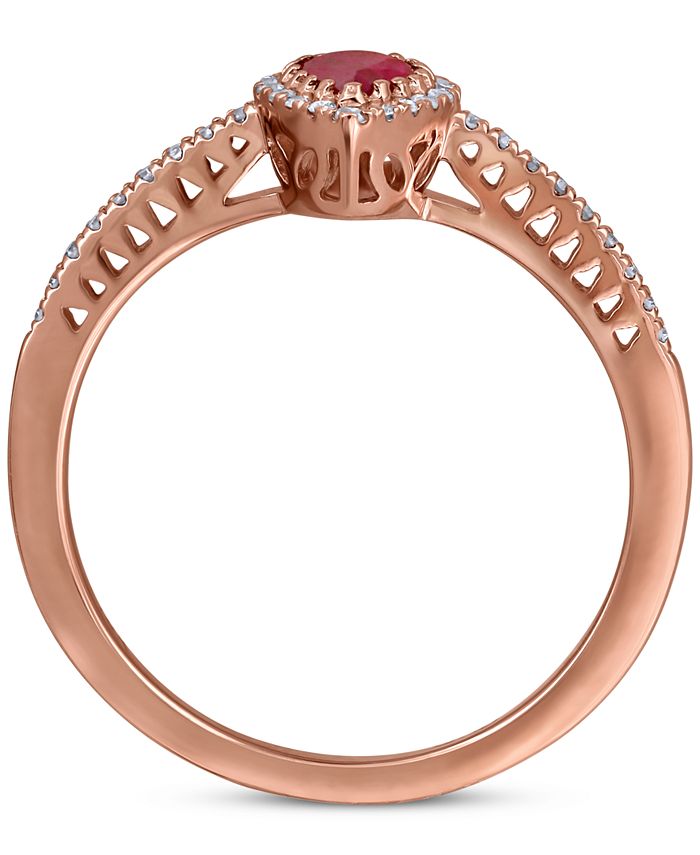 Macy's Diamond Vintage-Inspired Ring (1/2 ct. t.w.) in 14k White, Yellow or Rose Gold