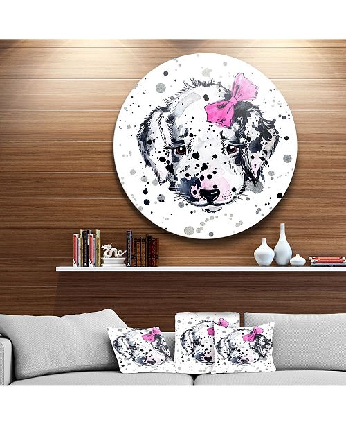 Design Art Designart Funny Puppy With Pink Hair Band Disc