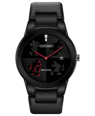 Citizen - Men's Black Leather Strap Watch 40mm
