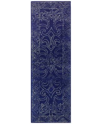 Bashian - Nico NIC-130 Navy 2'6" x 8' Runner Area Rug