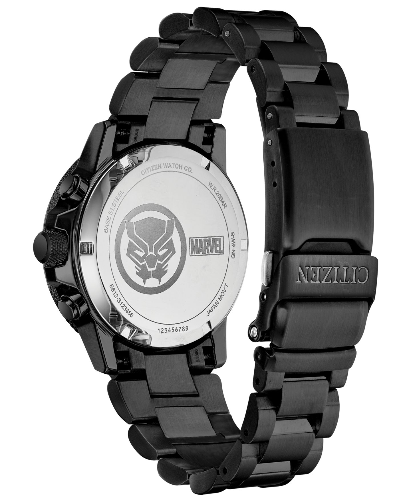 Женские часы Citizen Black Panther Chronograph Black Bracelet Watch 42mm — фото 3