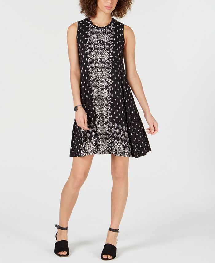 Style & Co Sleeveless Printed Swing Dress, Created for Macy's - Macy's
