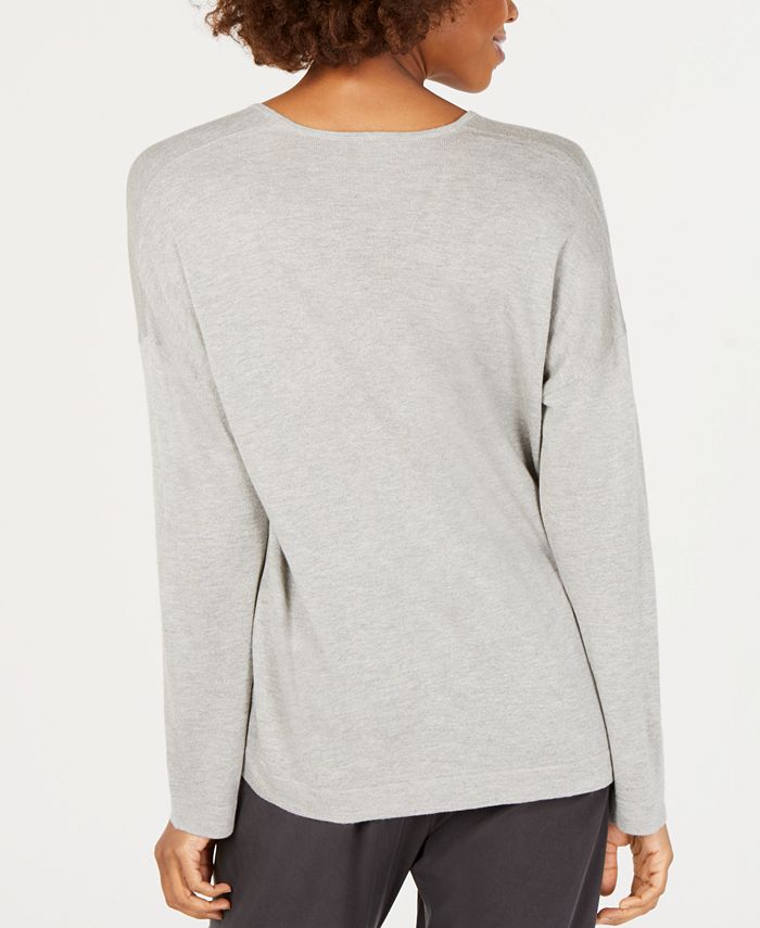 Eileen Fisher Silk & Cashmere-Blend V-Neck Sweater - Macy's