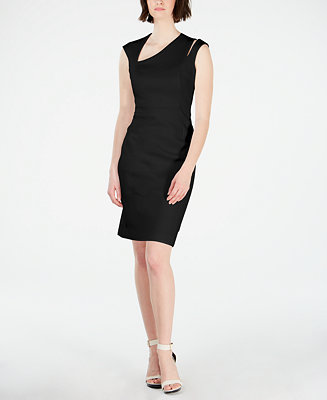 Calvin Klein Petite Asymmetrical Sheath Dress & Reviews - Dresses - Petites  - Macy's