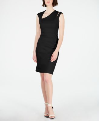Calvin Klein Petite Asymmetrical Sheath Dress - Macy's