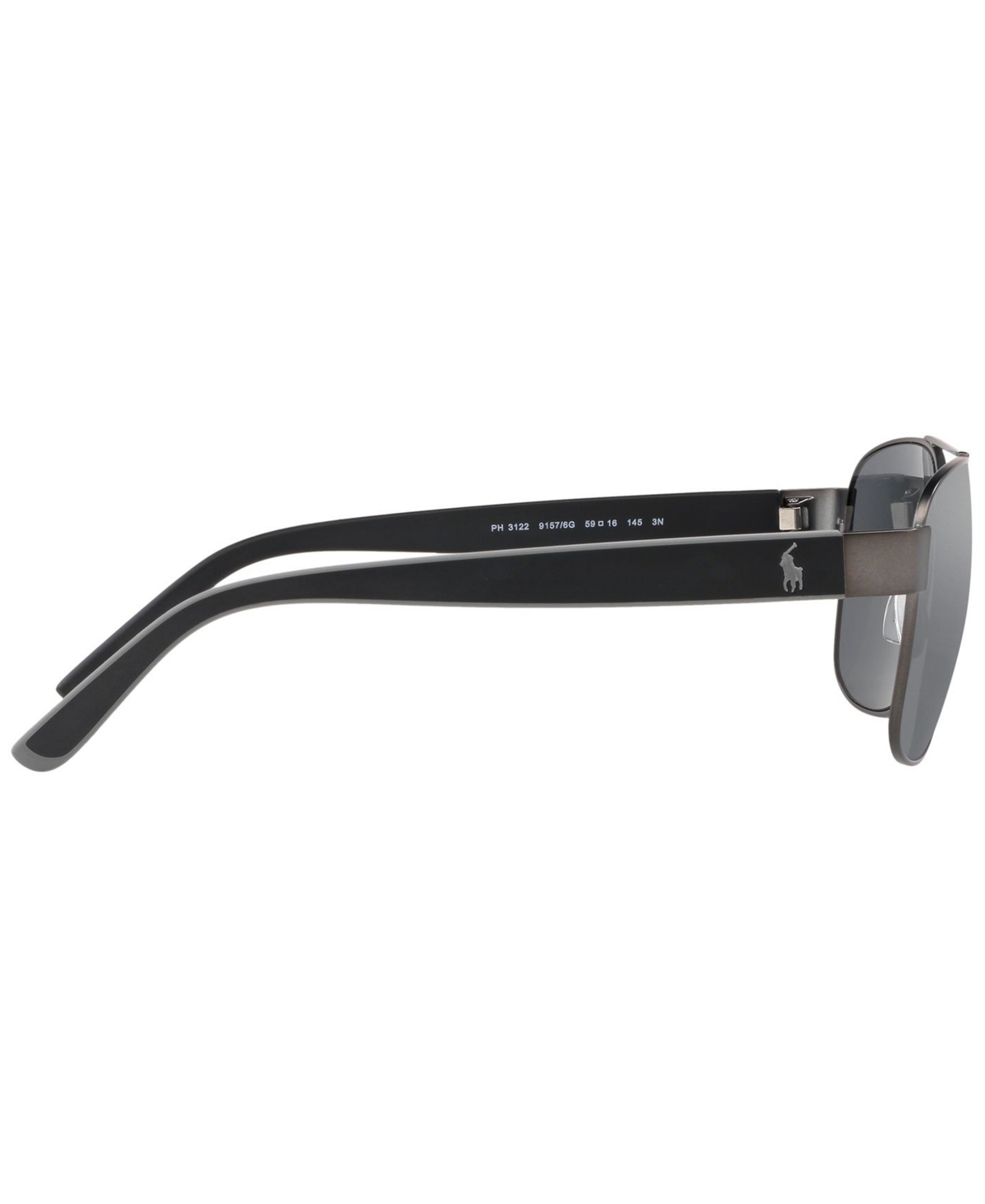 Shop Polo Ralph Lauren Sunglasses, Ph3122 59 In Matte Dark Gunmetal,light Grey Mirror Bl