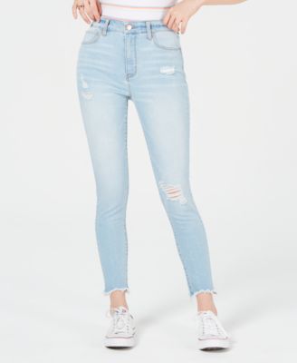 Tinseltown - Juniors' Ripped Raw-Hem Skinny Jeans
