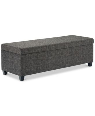 Avalon Contemporary Rectangle Storage Ottoman Bench 