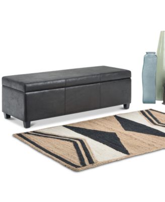Avalon Contemporary Rectangle Storage Ottoman Bench 