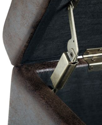 Avalon Contemporary Rectangle Storage Ottoman Bench 