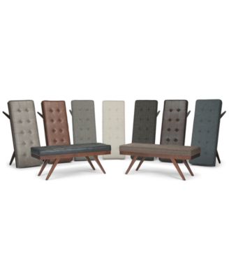 Pierce Mid Century Modern Rectangle Ottoman Bench