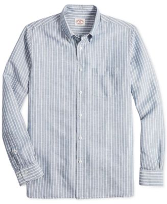 Brooks Brothers Men's Slim Fit Stripe Oxford Shirt - Macy's