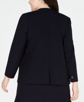 Bar III Trendy Plus Size Collarless Open-Front Blazer, Created for Macy's