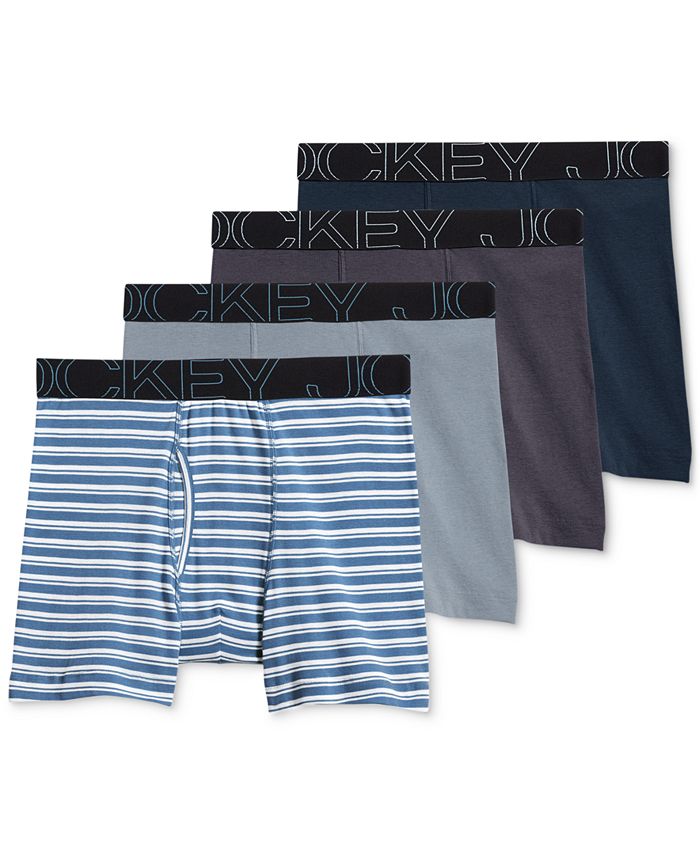 Jockey Men's 4-Pk. ActiveBlend Boxer Briefs & Reviews - Underwear ...