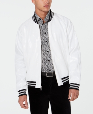 Tallia Men's Slim-fit Sequin Bomber Jacket In White ModeSens