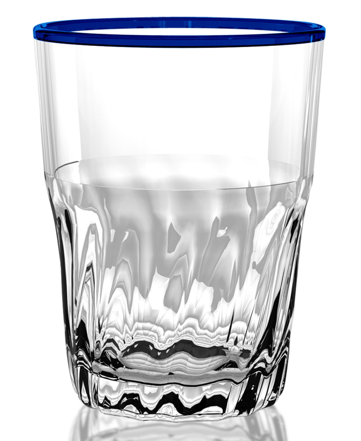 Cantina Double Old Fashion Glass, Blue, 15 oz., Premium Plastic, Set of 6 - Blue
