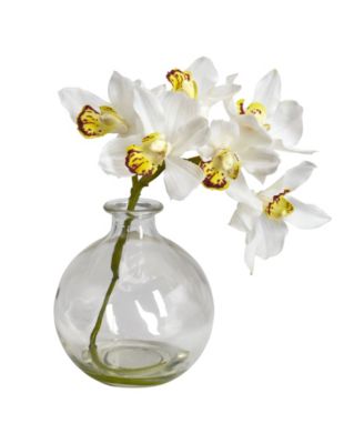 Cymbidium w/Vase Silk Flower Arrangement, Set of 3