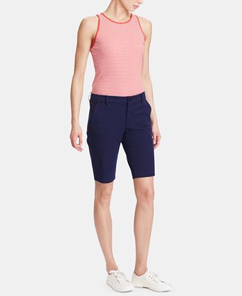 Ralph Lauren Women's Bi Stretch Twill Shorts Blue Size 10 Petite