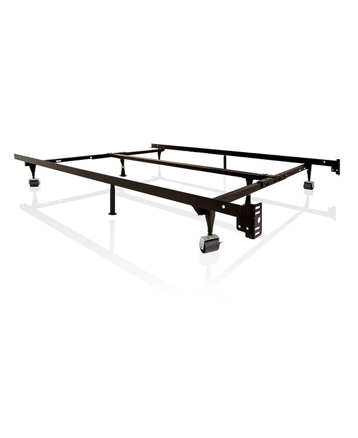 Malouf Structures Low Profile Adjustable Bed Frame with Glides, Twin
