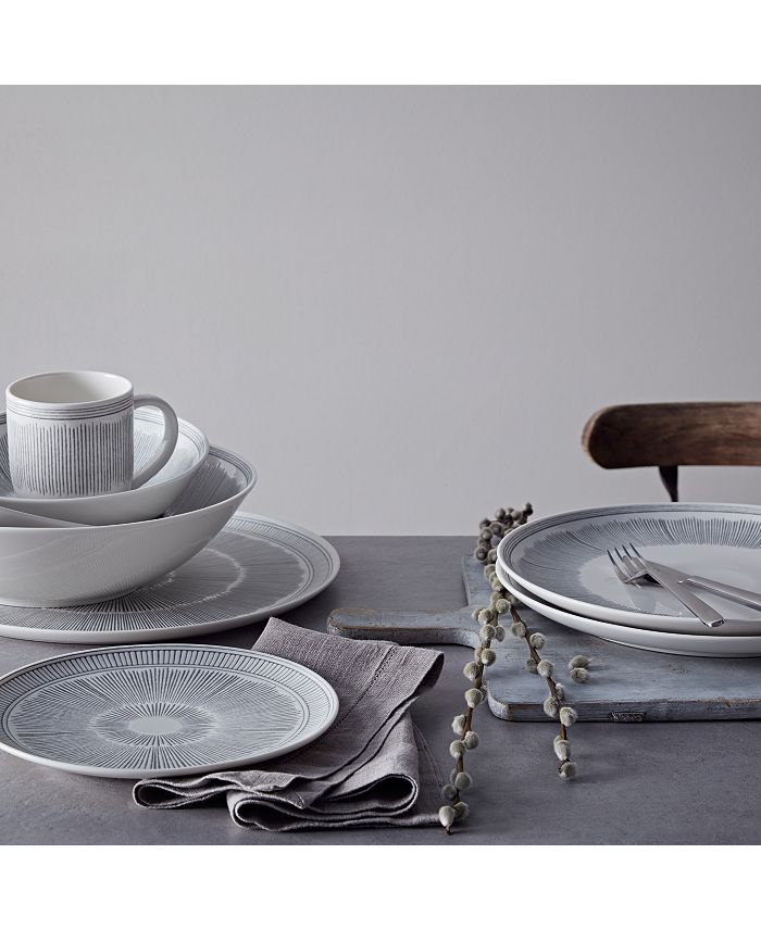 ED Ellen Degeneres Crafted by Royal Doulton Charcoal Grey Lines 16 Pc ...