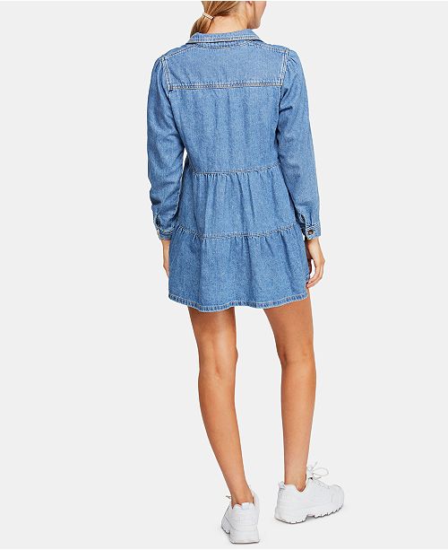 Free people nicole cotton denim shirtdress clearance