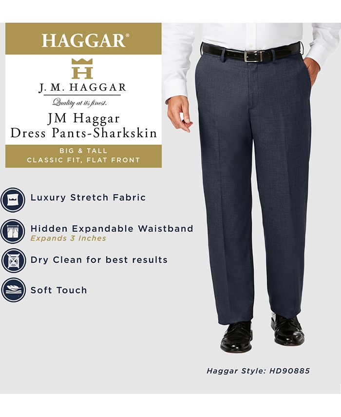 Haggar J.M. Big & Tall Classic Fit Stretch Sharkskin Flat Front Dress ...
