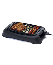 Elite Cuisine 13 inch Smokeless Indoor Electric BBQ Nonstick Grill, Dishwasher Safe