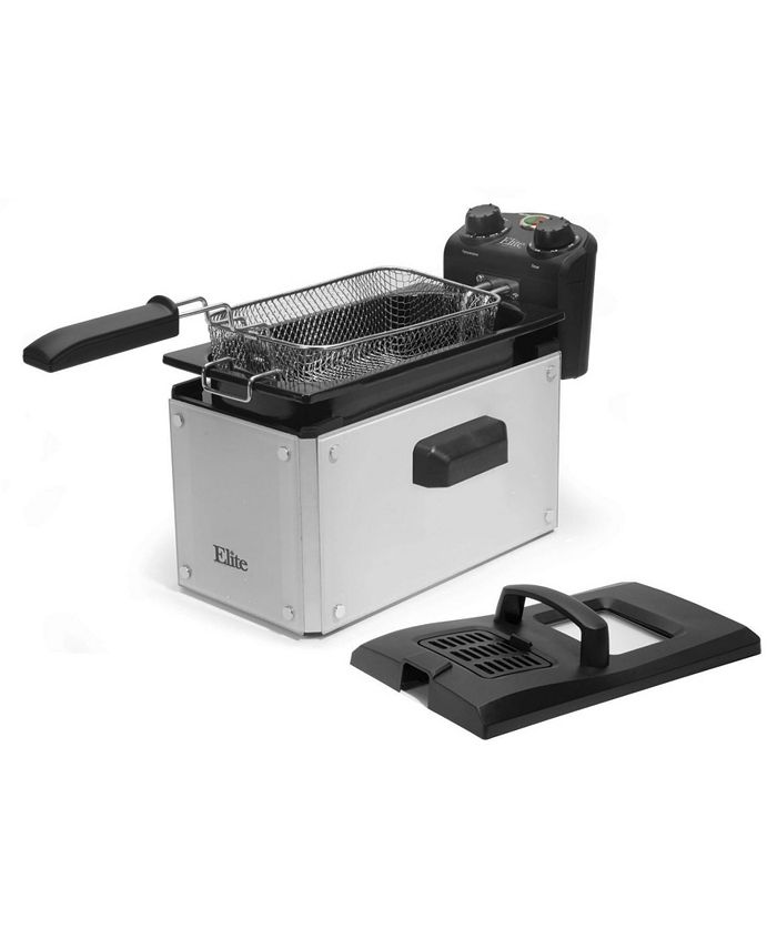 Elite by MaxiMatic Elite Platinum Glass 3.5 Quart Immersion Deep Fryer