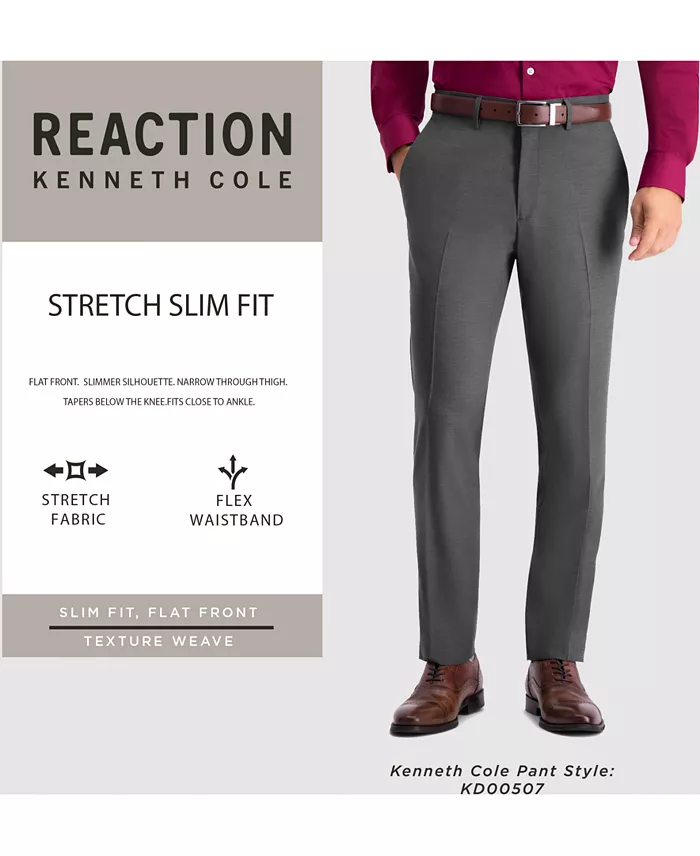 Men's Slim-Fit Stretch Premium Textured Weave Dress Pants - thumbnail 4