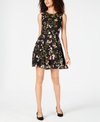 Maison Jules Printed Fit & Flare Dress, Created for Macy's - Macy's