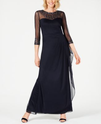 Alex Evenings Women s Illusion Embellished A Line Gown Macy s