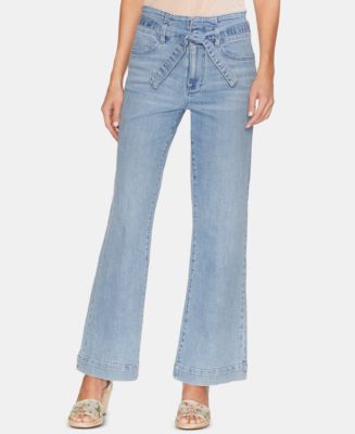 Vince Camuto Tie-Waist Wide Leg Jeans - Macy's