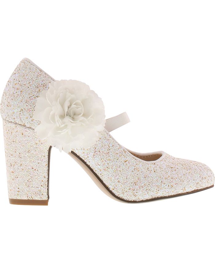 Badgley Mischka Little & Big Girls Kylie Flower Block Heel Macy's