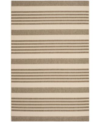 Courtyard MSR1214 Brown and Bone 8' x 11' Outdoor Area Rug