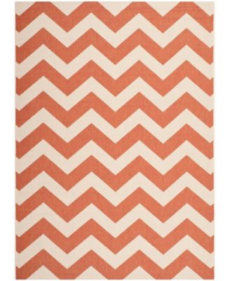 Courtyard CY6244 Terracotta and Beige 5'3" x 7'7" Outdoor Area Rug