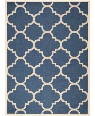 Courtyard CY6243 Navy and Beige 8' x 11' Sisal Weave Outdoor Area Rug