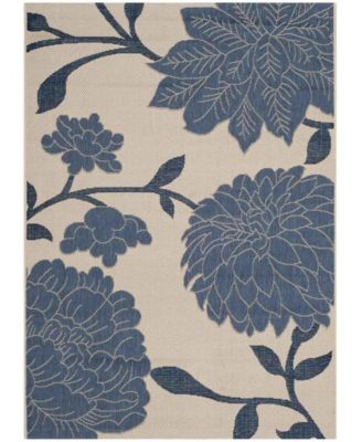 Courtyard CY7321 Beige and Blue 8' x 11' Sisal Weave Outdoor Area Rug