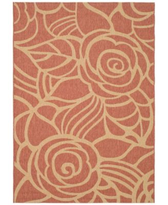 Courtyard CY5141 Rust and Sand 8' x 11' Outdoor Area Rug