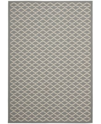 Courtyard CY6919 Anthracite and Beige 5'3" x 7'7" Sisal Weave Outdoor Area Rug