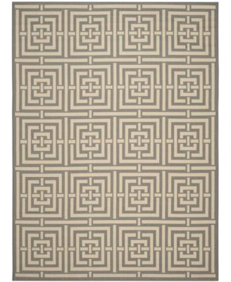 Courtyard CY6937 Gray and Cream 8' x 11' Sisal Weave Outdoor Area Rug