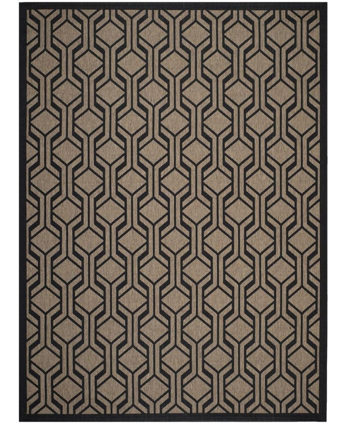 Safavieh Courtyard Brown and Black 8' x 11' Sisal Weave Outdoor Area Rug - Brown / Bl