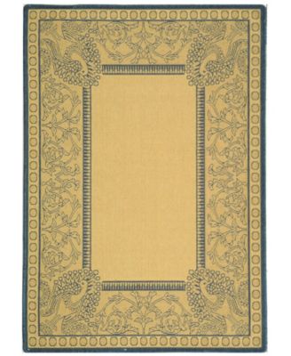 Courtyard CY2965 Natural and Blue 8' x 11' Outdoor Area Rug