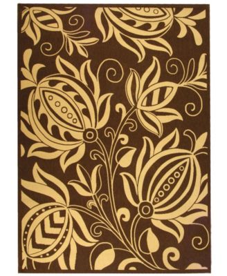 Courtyard CY2961 Chocolate and Natural 5'3" x 7'7" Outdoor Area Rug