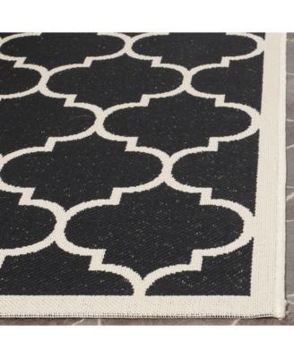 Courtyard CY6914 Black and Beige 5'3" x 7'7" Sisal Weave Outdoor Area Rug