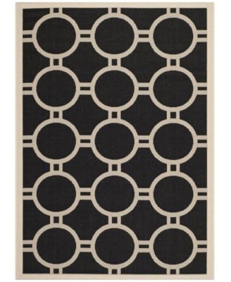 Courtyard CY6924 Black and Beige 5'3" x 7'7" Sisal Weave Outdoor Area Rug