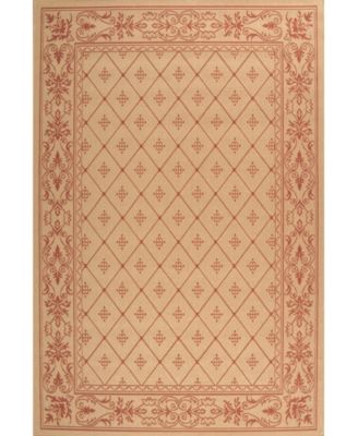 Courtyard CY2326 Natural and Terra 5'3" x 7'7" Outdoor Area Rug