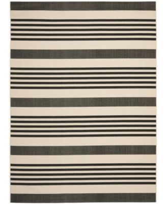 Courtyard CY6062 Black and Bone 8' x 11' Sisal Weave Outdoor Area Rug