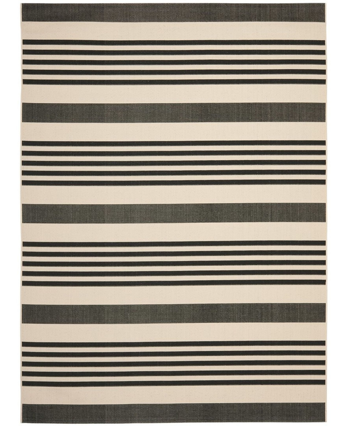 Safavieh Courtyard Black and Bone 8' x 11' Sisal Weave Outdoor Area Rug - Black / Bo